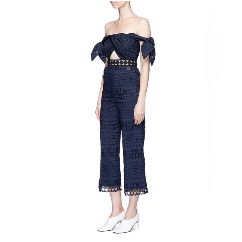 Self-Portrait Blue Sleeveless jumpsuit